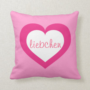Liebchen white and hot pink heart cushion