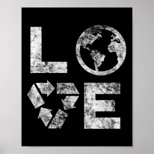 Liebe Earth Day 90s Vintage Recycled Children Or T Poster