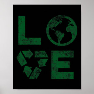 Liebe Earth Day 90s Vintage Recycled Children Or T Poster