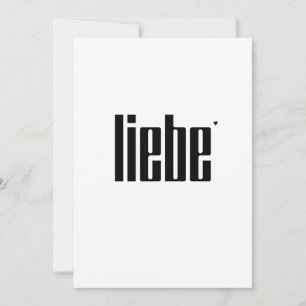 Liebe - valentine typography card