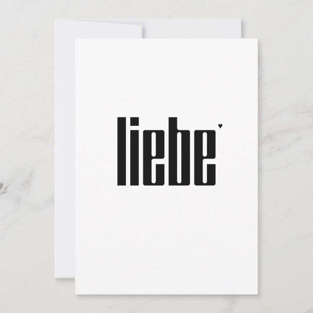 Liebe - valentine typography card (Front)