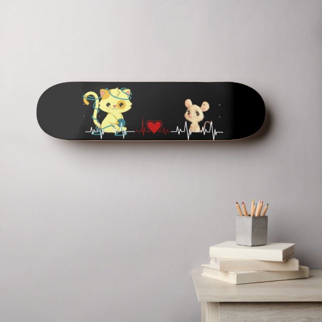 Liebe zwischen Katze und Maus   Skateboard (Wall Art (Horz))
