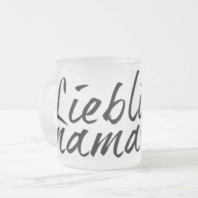 Lieblingsmama Frosted Glass Coffee Mug (Front Left)