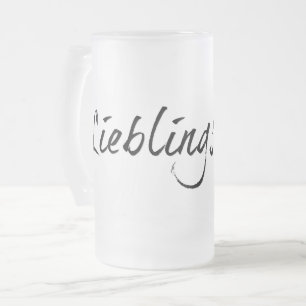Lieblingspapa - schwarzer Schriftzug 00001 Frosted Glass Beer Mug