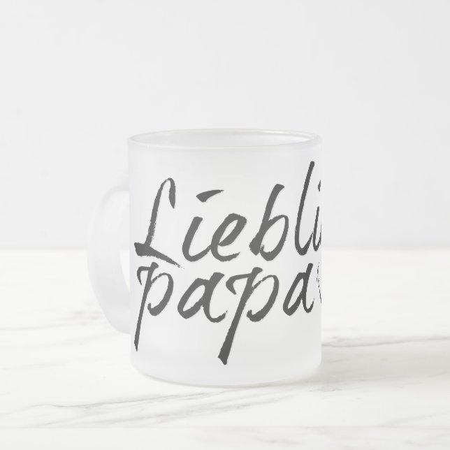 Lieblingspapa - schwarzer Schriftzug 00001 Frosted Glass Coffee Mug (Front Left)