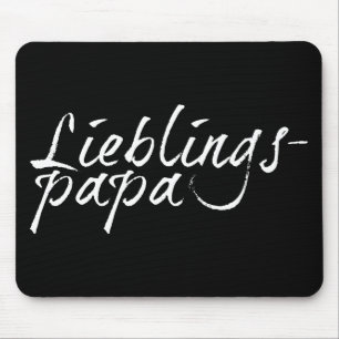 Lieblingspapa - weißer Schriftzug 00001 Mouse Mat