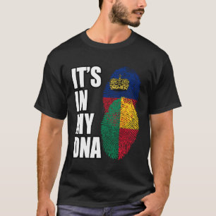 Liechtenstein And Benin Mix DNA Heritage Flag T-Shirt