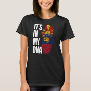 Liechtenstein And Macedonian Mix DNA Heritage Flag T-Shirt