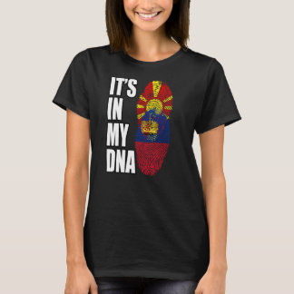 Liechtenstein And Macedonian Mix DNA Heritage Flag T-Shirt