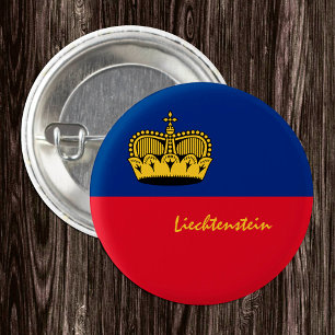 Liechtenstein button, patriotic Liechtenstein Flag 3 Cm Round Badge