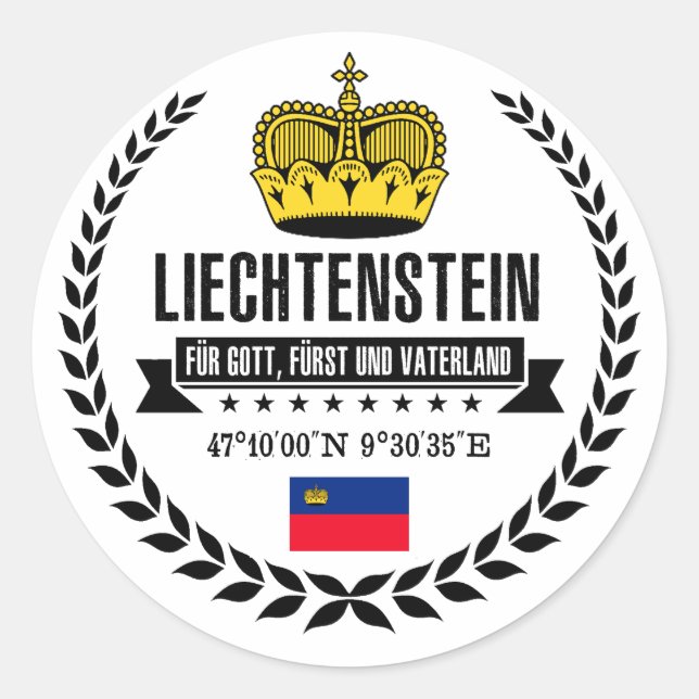 Liechtenstein Classic Round Sticker (Front)