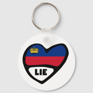 Liechtenstein Country Code Flag Heart Keyring