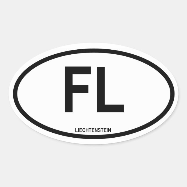 Liechtenstein "FL" Oval Sticker (Front)