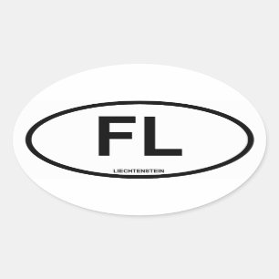 Liechtenstein "FL" Oval Sticker