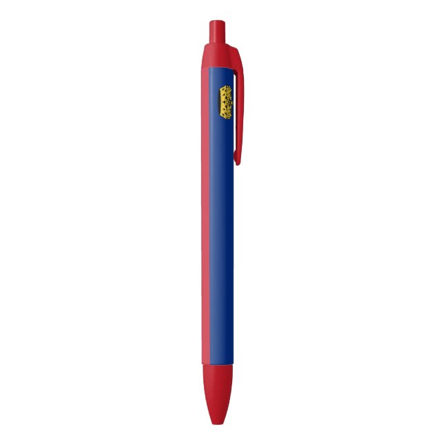 Liechtenstein Flag Black Ink Pen (Bottom (Vertical))