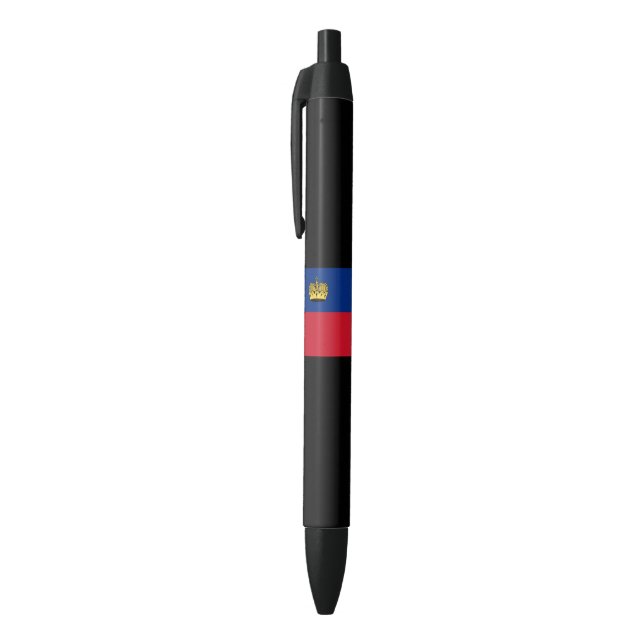 Liechtenstein Flag Black Ink Pen (Top (Vertical))