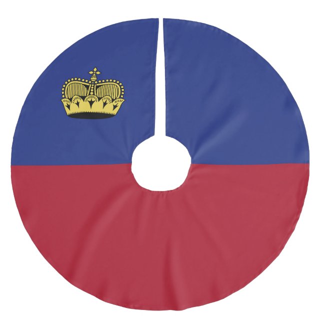 Liechtenstein flag brushed polyester tree skirt (Front)