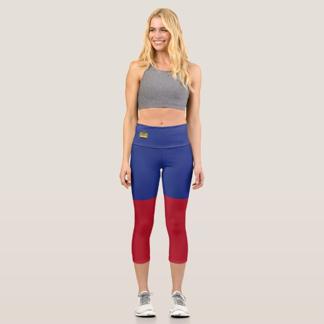 Liechtenstein flag capri leggings (Front)