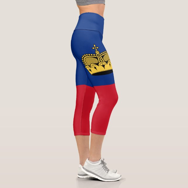 Liechtenstein Flag Capri Leggings (Right)