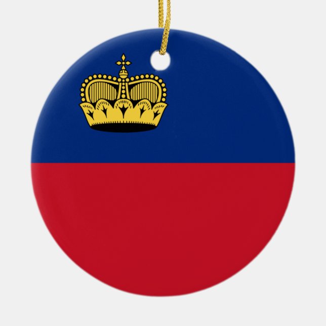Liechtenstein Flag Ceramic Tree Decoration (Front)