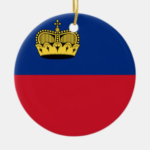 Liechtenstein Flag Ceramic Tree Decoration