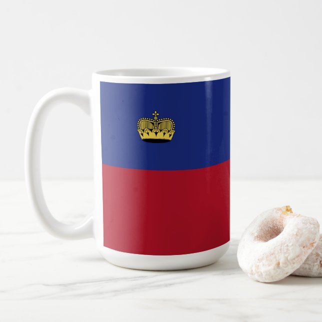 Liechtenstein flag coffee mug (With Donut)