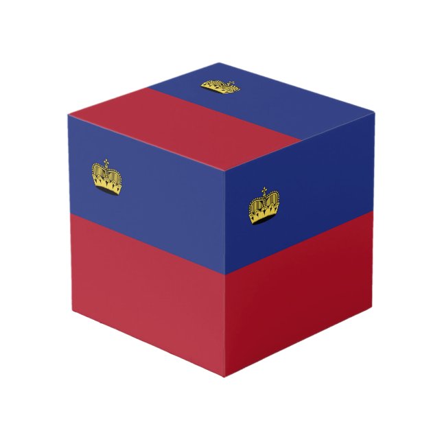 Liechtenstein flag cube (Front Angled)
