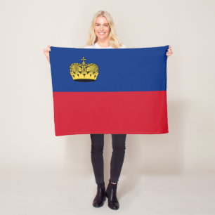 Liechtenstein Flag Fleece Blanket