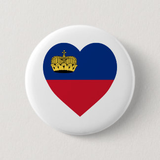 Liechtenstein Flag Heart 6 Cm Round Badge