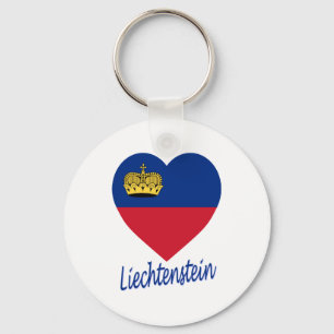 Liechtenstein Flag Heart Key Ring