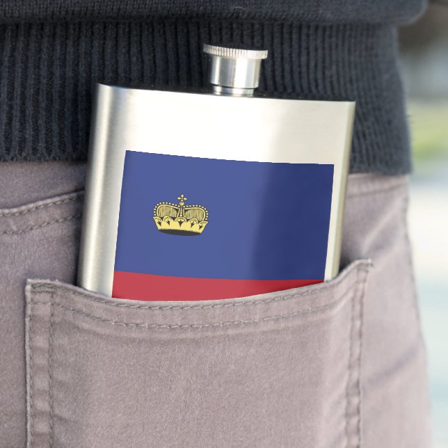 Liechtenstein flag hip flask (In Situ)