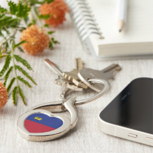 Liechtenstein flag key ring