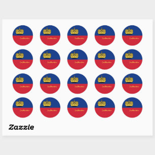 Liechtenstein flag patriots, holiday / sports classic round sticker