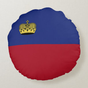 Liechtenstein flag round cushion