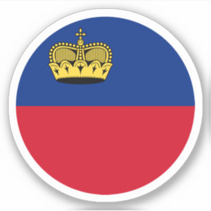 Liechtenstein Flag Round Sticker
