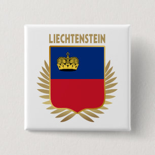 Liechtenstein Flag Shield 15 Cm Square Badge