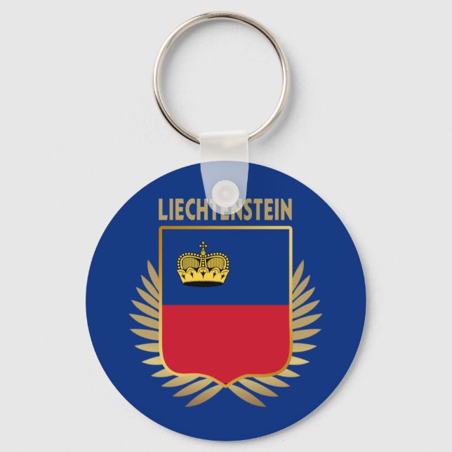 Liechtenstein Flag Shield Key Ring (Front)