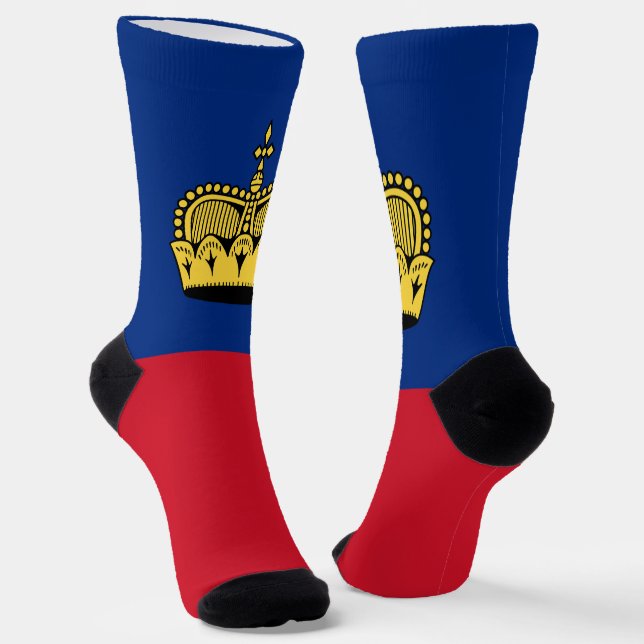 Liechtenstein Flag Socks (Angled)