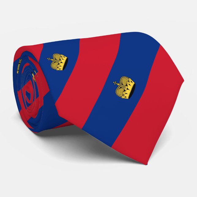 Liechtenstein Flag Tie (Rolled)