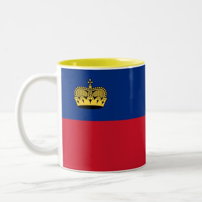 Liechtenstein Flag Two-Tone Coffee Mug (Left)