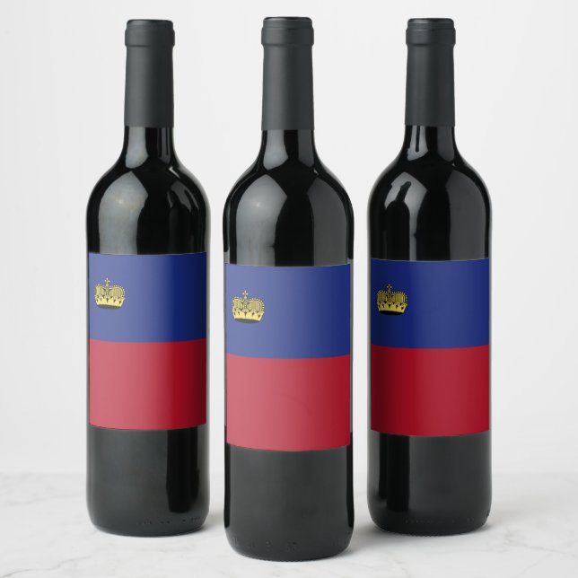 Liechtenstein flag wine label (Bottles)