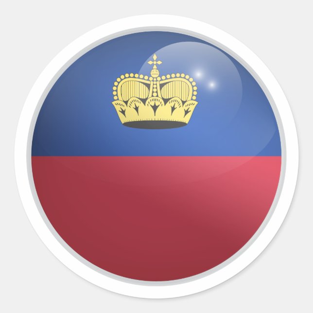 Liechtenstein Glossy Circle Flag Classic Round Sticker (Front)