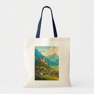 Liechtenstein Illustration Travel Art Vintage Tote Bag