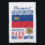 Liechtenstein kitchen towels<br><div class="desc">Liechtenstein: Size does NOT matter!  Using the "Customise it" function,  you can change (edit) the background colour of this item,  and add your own text if you wish. See my store for other Liechtenstein items.</div>