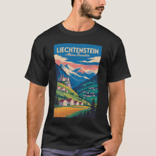 Liechtenstein Landscape Illustration Travel Art T-Shirt