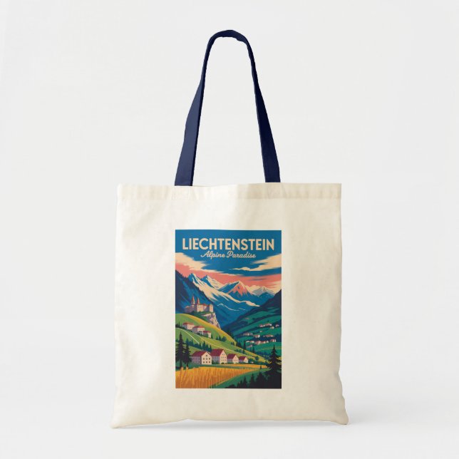 Liechtenstein Landscape Illustration Travel Art Tote Bag (Front)