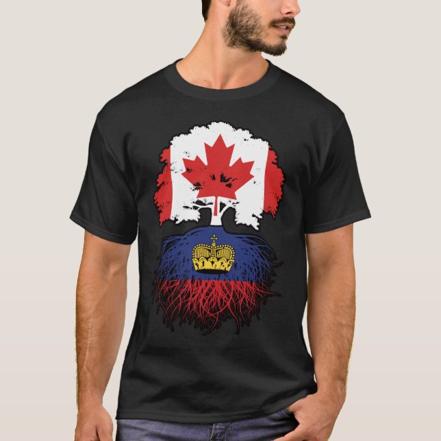 Liechtenstein Liechtensteiner Canadian Canada Tree T-Shirt (Front)