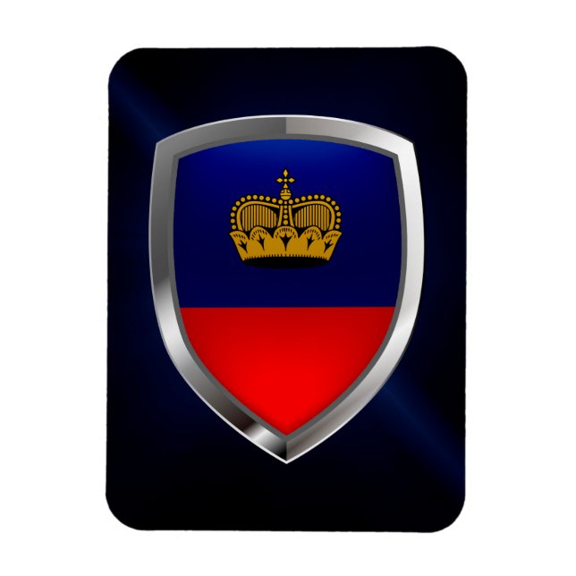 Liechtenstein Metallic Emblem Magnet (Vertical)