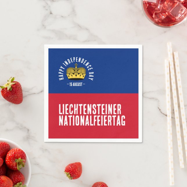 Liechtenstein National Day Flag Napkin (Insitu)