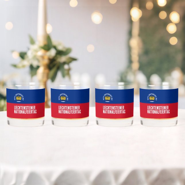 Liechtenstein National Day Flag Whiskey Glass (Insitu (Wedding))